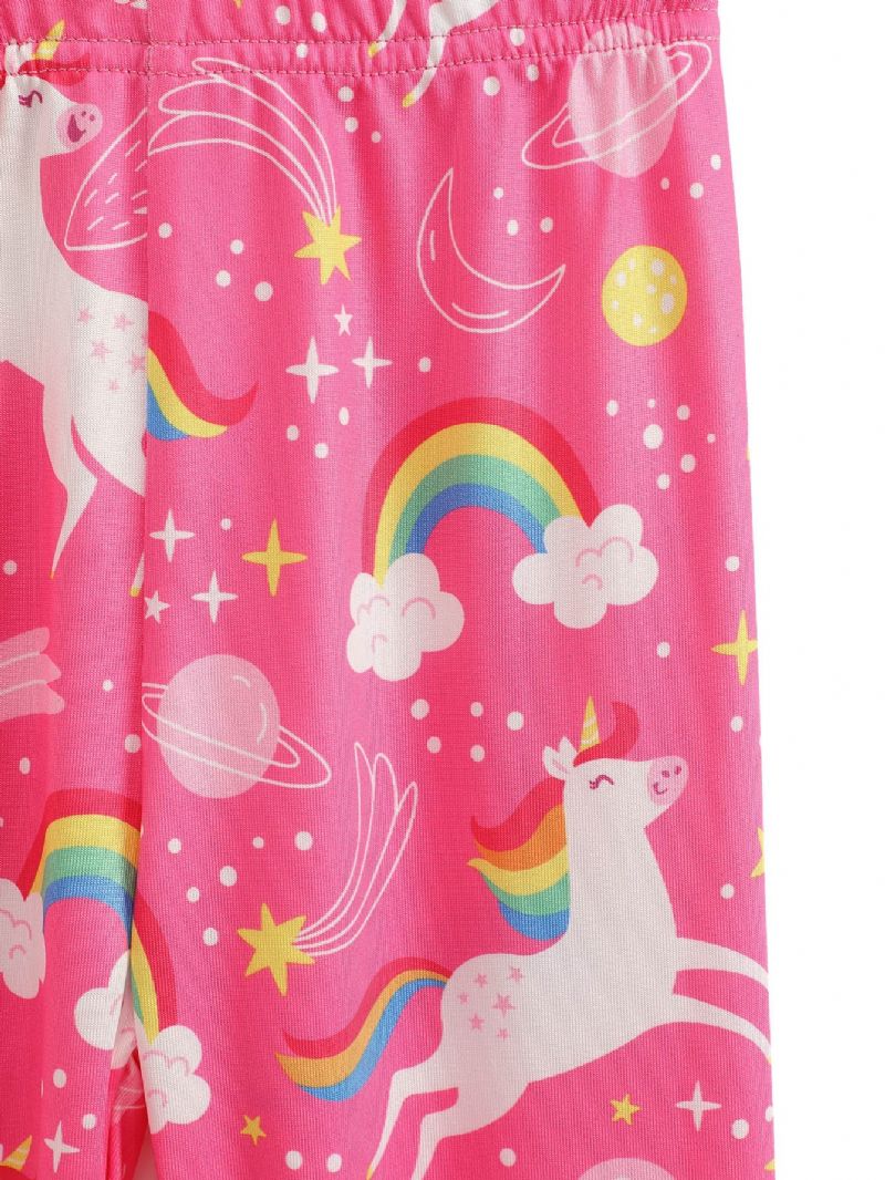 High Stretch Tyttöjen Sarjakuva Unicorn Leggingsit