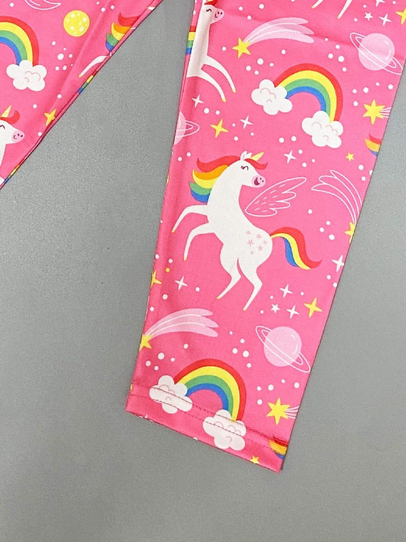 High Stretch Tyttöjen Sarjakuva Unicorn Leggingsit