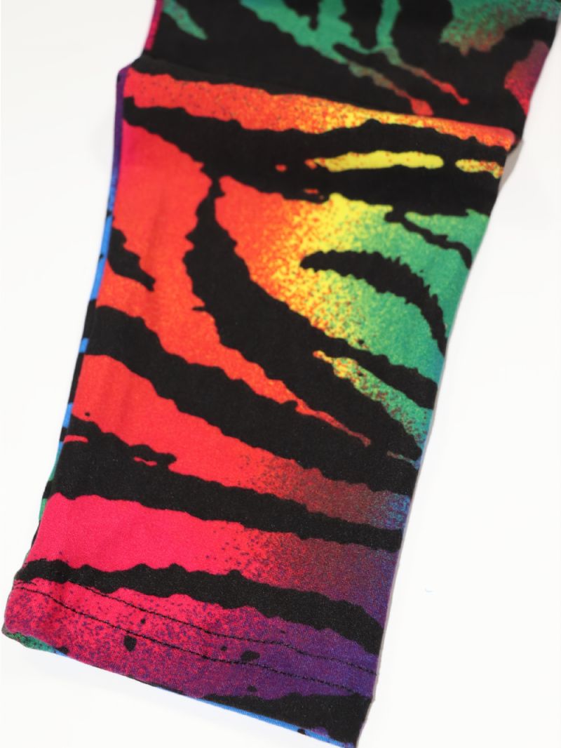 Lapset Tytöt Musta Rainbow Tie Dye Leggingsit Tie Dye Stretch Pehmeät Housut