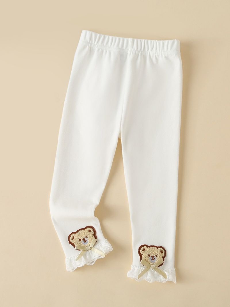 Toddler Tyttöjen Solid Pants Bear Leggings