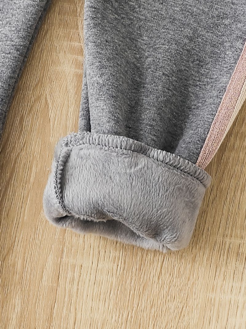 Tytöt Fleece Ruffle Remmi Leggingsit Housut Paksut Lämpimät Lasten Vaatteet Talveksi