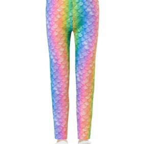 Tytöt Rainbow Mermaid Printed Leggingsit Jooga Housut Lasten Vaatteet