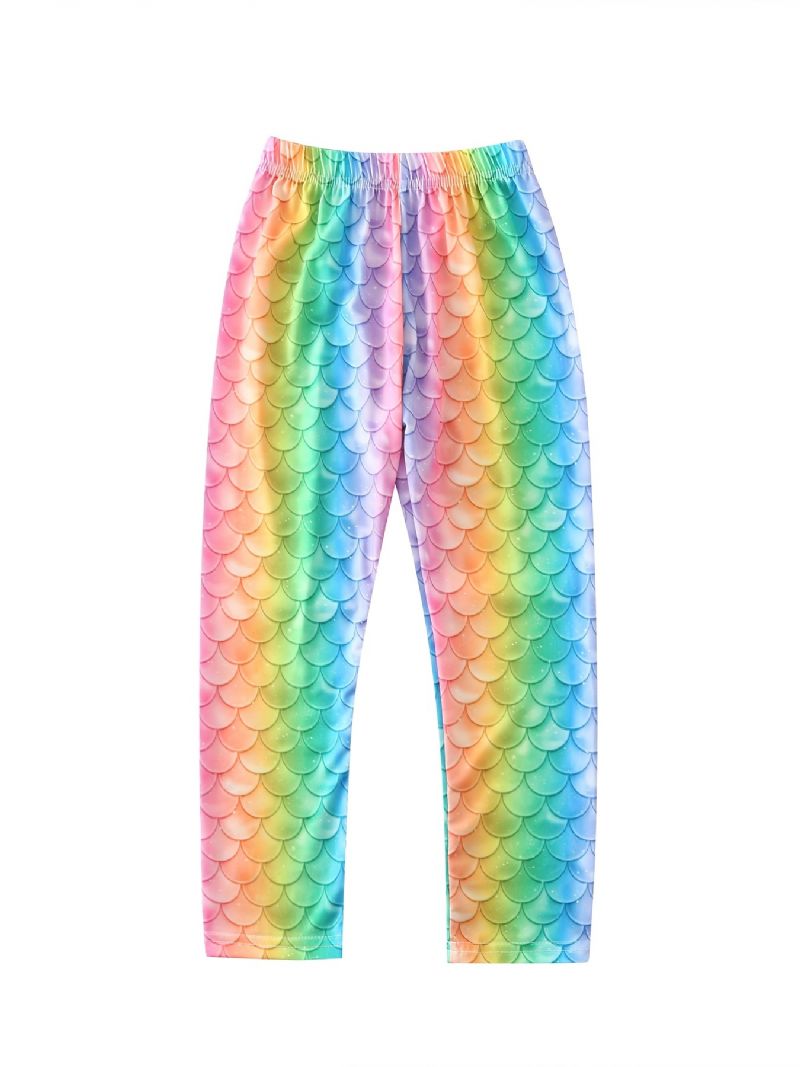 Tytöt Rainbow Mermaid Printed Leggingsit Jooga Housut Lasten Vaatteet