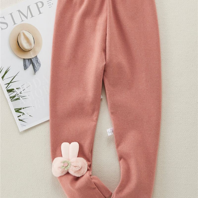 Tytöt Söpöt 3d Rabbit Ear Solid Pants Legging Syksy & Talvi