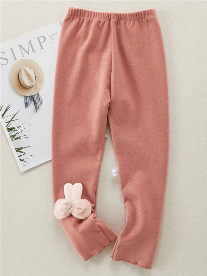 Tytöt Söpöt 3d Rabbit Ear Solid Pants Legging Syksy & Talvi