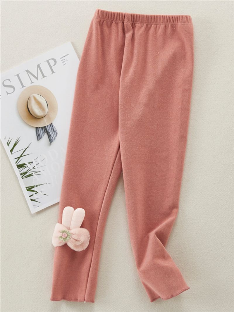 Tytöt Söpöt 3d Rabbit Ear Solid Pants Legging Syksy & Talvi