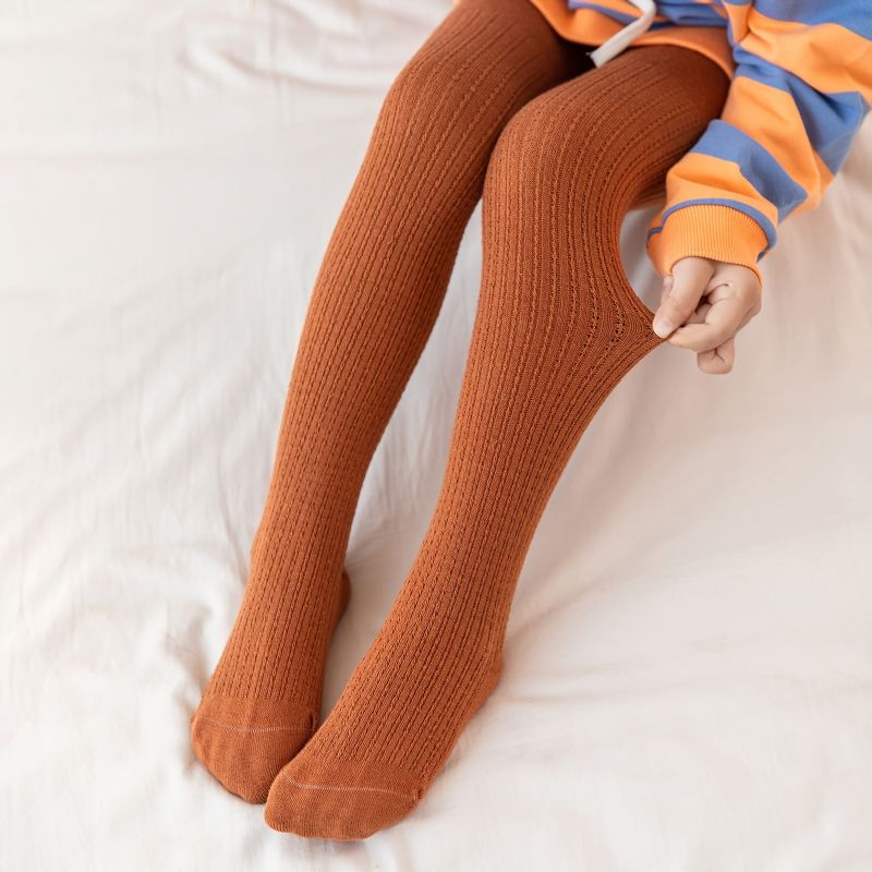 Tytöt Vauvat Yksiväriset Neulotut Sukkahousut Leggingsit Sukat Pehmeät Lämpimät Lasten Vaatteet