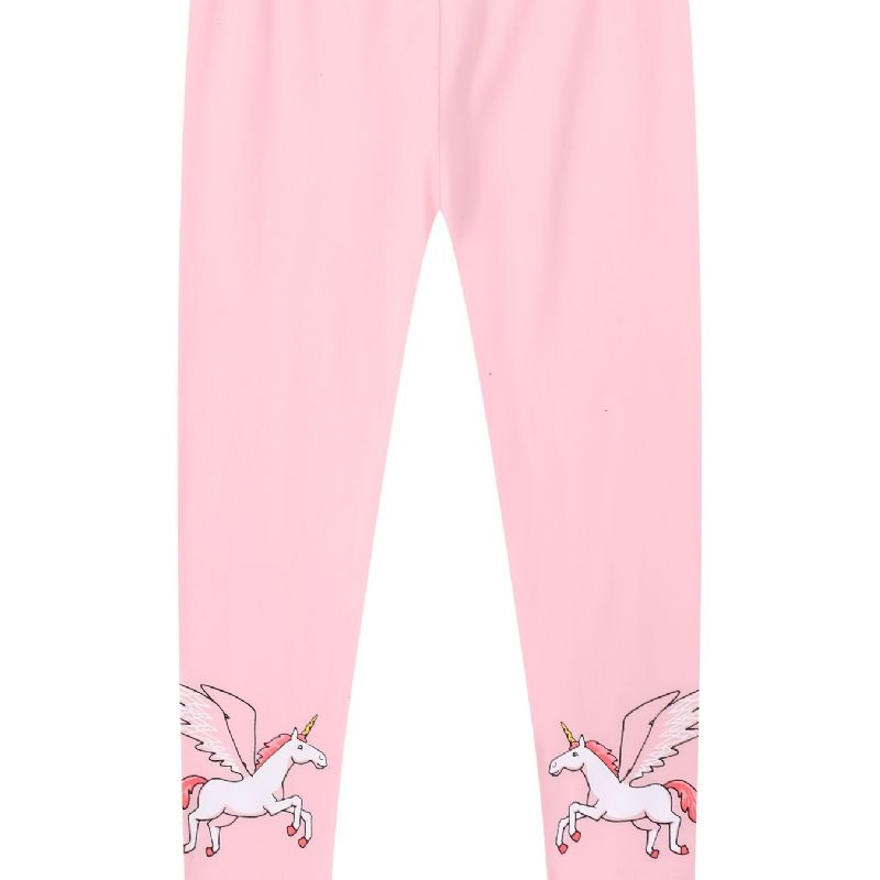 Vauvan Tyttöjen Stretch Pehmeät Leggingsit Unicorn Print Pants Lasten Vaatteet