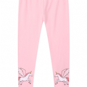 Vauvan Tyttöjen Stretch Pehmeät Leggingsit Unicorn Print Pants Lasten Vaatteet