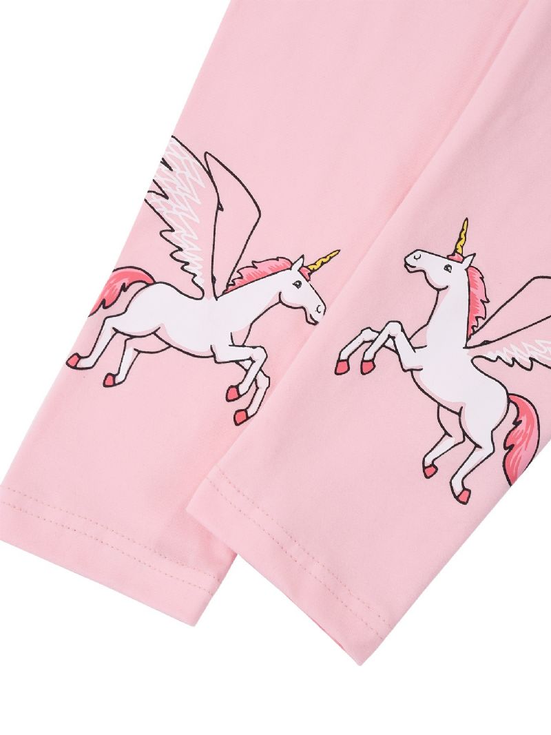 Vauvan Tyttöjen Stretch Pehmeät Leggingsit Unicorn Print Pants Lasten Vaatteet