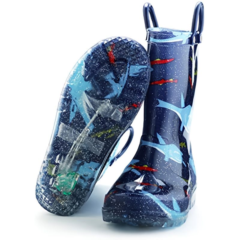 Poikien Sadesaappaat Lasten Pvc Blue Shark Boot