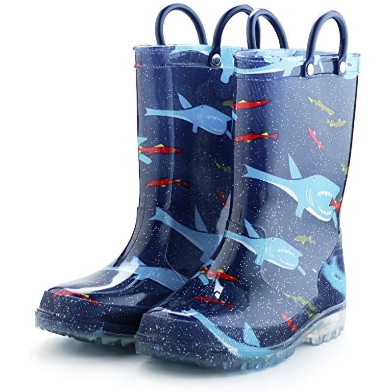 Poikien Sadesaappaat Lasten Pvc Blue Shark Boot