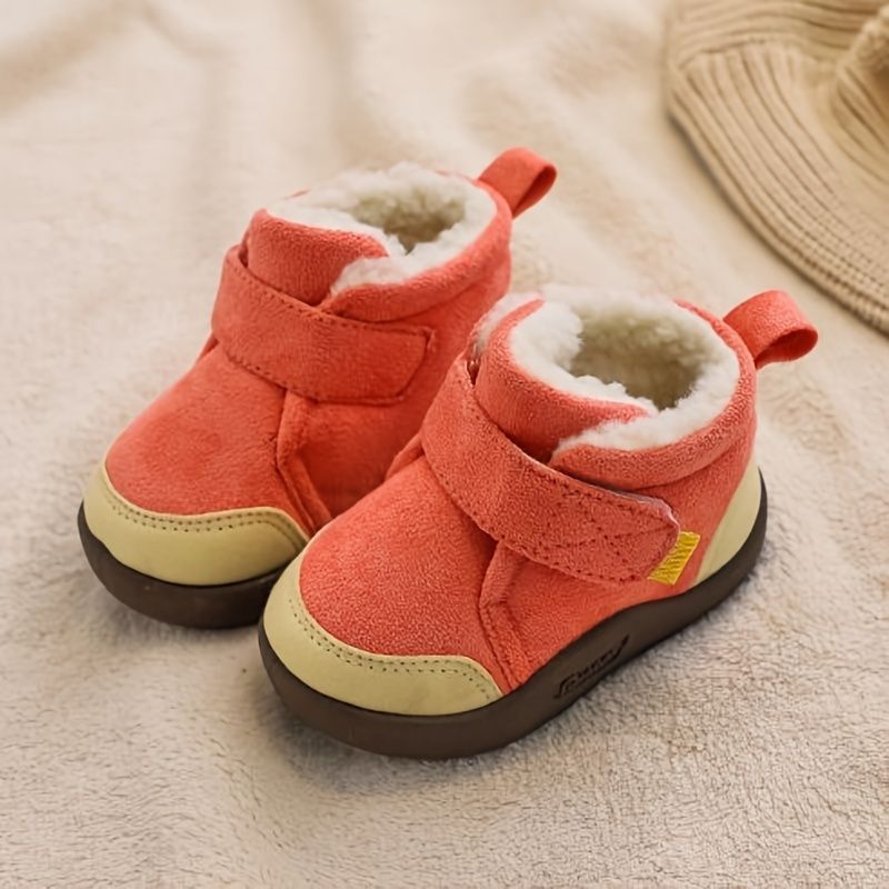 Taapero Vauvan Pehmeäpohjainen Liukumaton Fleece Sneaker Lämpimät Saapikkaat Kengät Pojille Tytöille Talvi Uusi