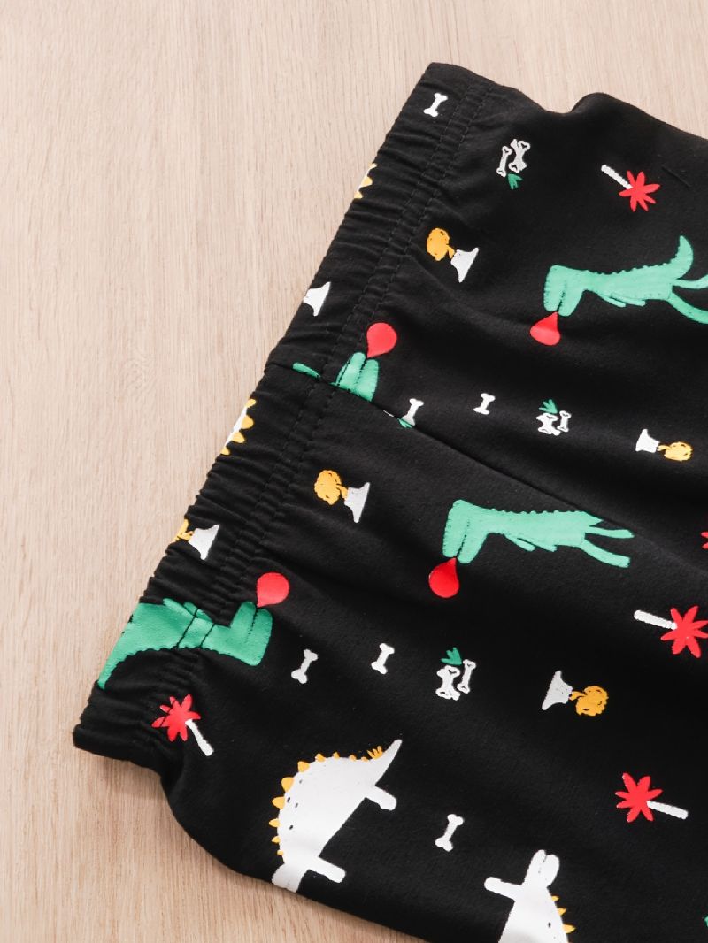 2kpl Vauvan Poikien Dinosaur Print Pyöreäkauluksinen Pitkähihainen T-paita Topit & Housut Lasten Vaatesarja