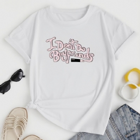 I Don't Do Poikien Friend Print Crew Neck T-paita Rento Löysä Lyhythihainen Muoti Kesä T-paidat Topit Naisten Vaatteet