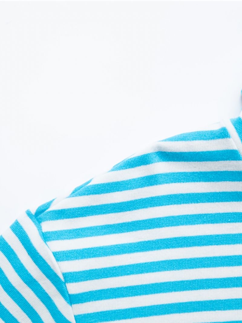 Jiahong Vauvan Pitkähihainen T-paita Raidallinen Korkeapääntie Toppi Pojille Tytöille Lasten Vaatteet