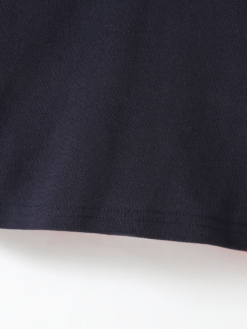 Poikien Casual Color Block Puuvillaneulepusero Pitkähihainen T-paita Jossa Kotkakirjailu