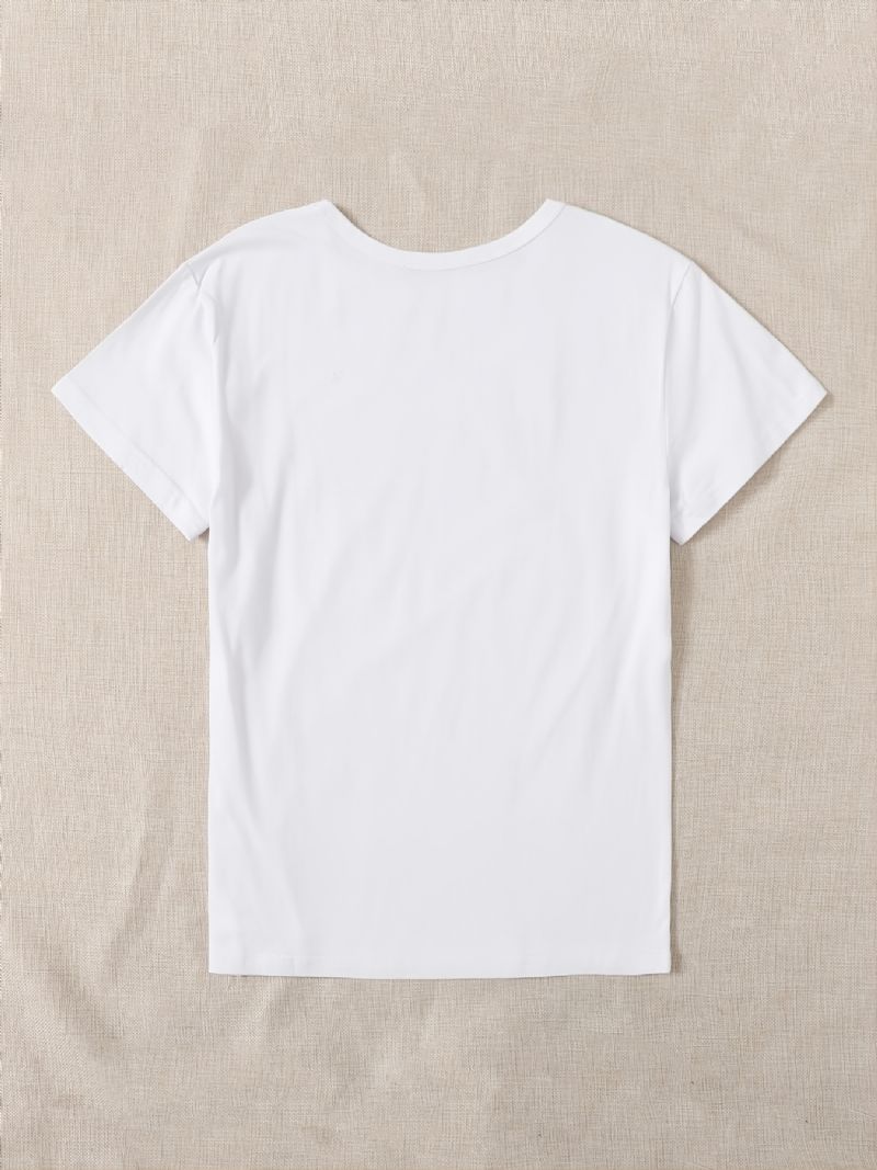 Rento Just A Tyttöjen Print Crew Neck T-paita Löysä Lyhythihainen Muoti Kesä T-paidat Topit Naisten Vaatteet