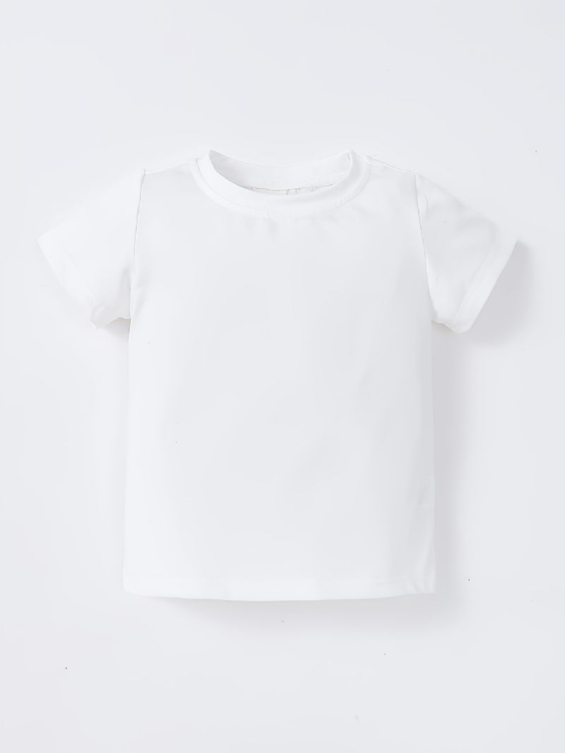 Taapero Vauvan T-paita Basic Yksivärinen Pyöreäpääntie Lyhythihainen Tytöt Pojat