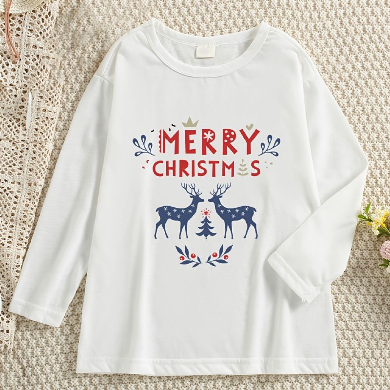 Toddler Tyttöjen Christmas Kukkakirjeprintti T-paita
