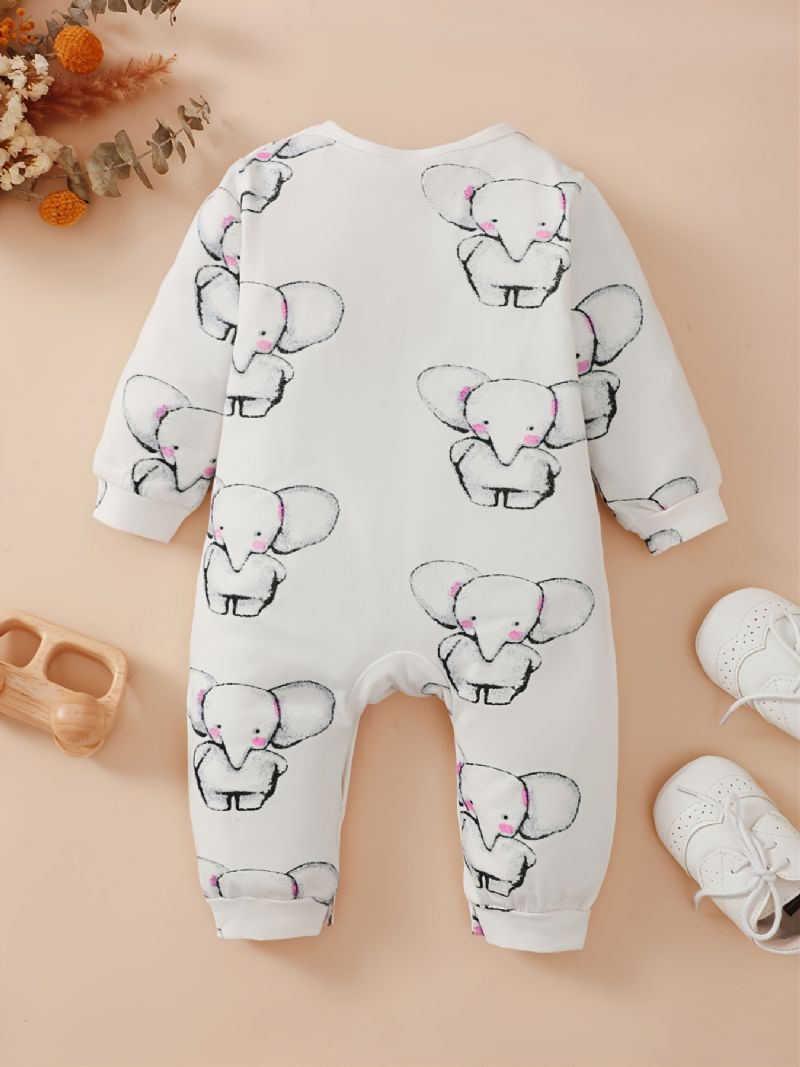 Tyttövauva Elephant Print Pitkähihainen Pusero