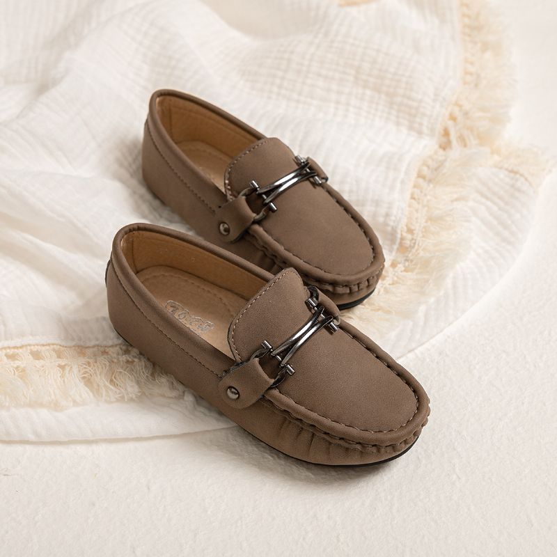 Taaperoikäiset Pojat Tytöt Nahkaiset Loaferit Pehmeäpohjaiset Slip-on Kengät