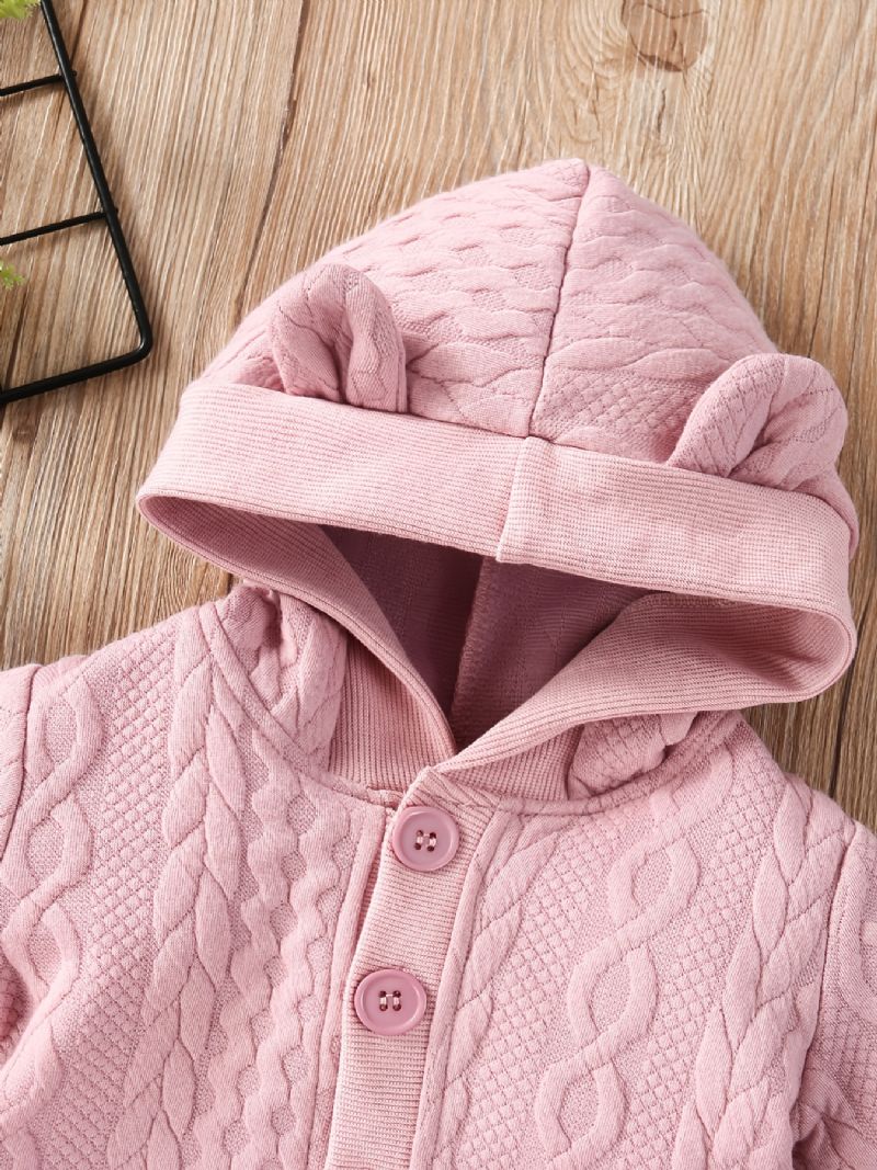 2 Kpl Infant Vauvan Solid Button Hupullinen Takki & Housut Setti Pojat Tytöt Lasten Vaatteet