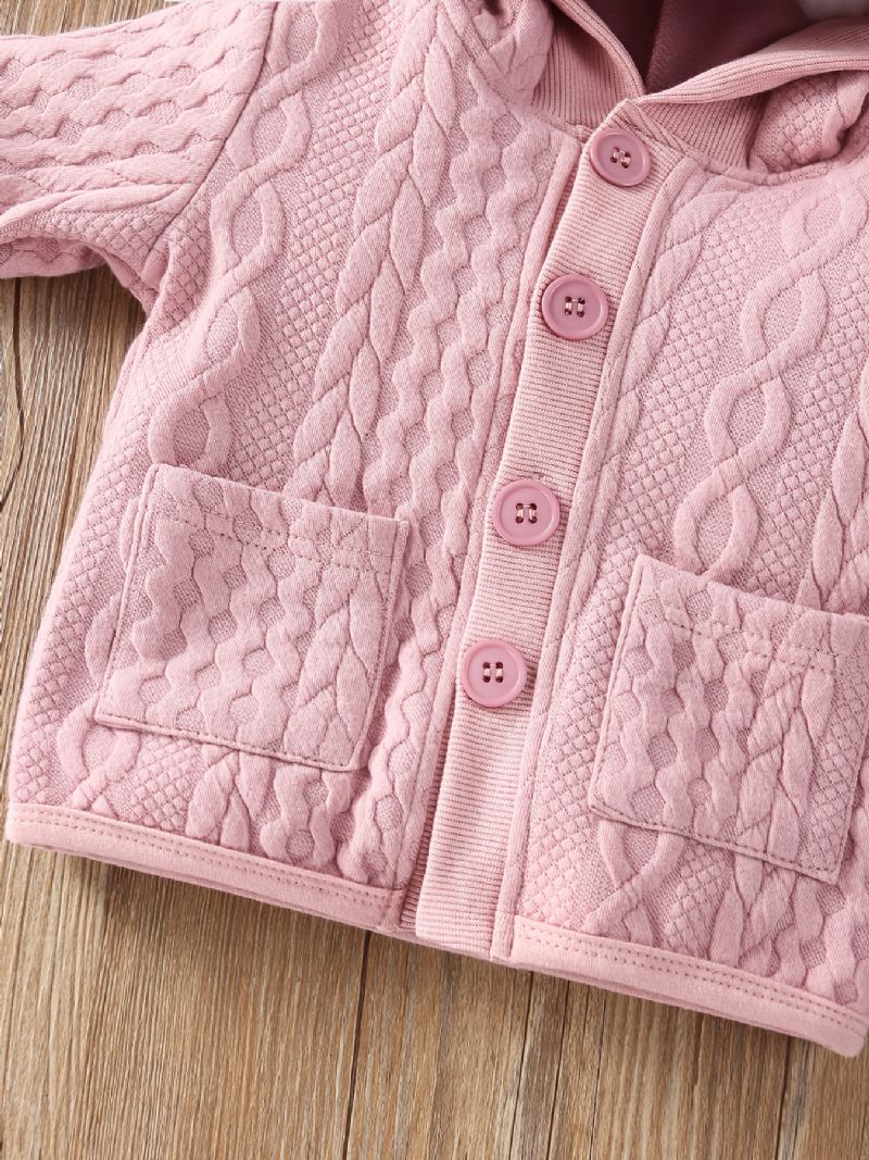 2 Kpl Infant Vauvan Solid Button Hupullinen Takki & Housut Setti Pojat Tytöt Lasten Vaatteet