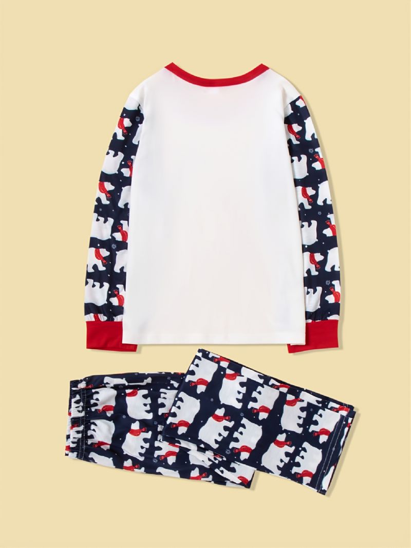 2022 Hyvää Joulua White Bear Pyjamas Loungewear Poikien Pyjamasetti