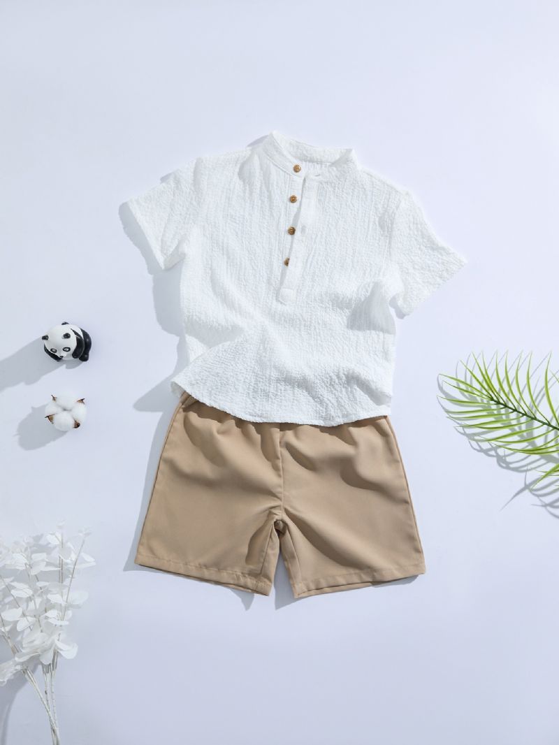 2022 Syksy Talvi Uusi Pojat Half Button Paidat Shortsit Set