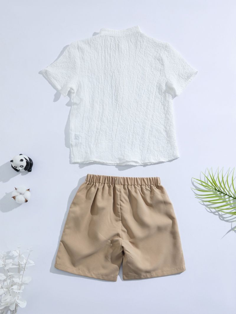 2022 Syksy Talvi Uusi Pojat Half Button Paidat Shortsit Set