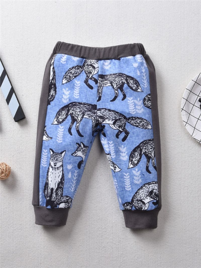 2kpl Autumn Winter Tyttöjen Snow Fox Print Collegepaitapukusetti