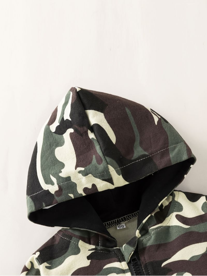 2kpl Poikien Hupullinen Camo Vetoketjullinen Vauvasetti