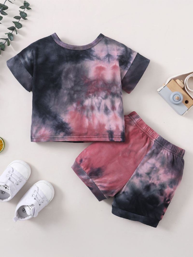 2kpl Poikien Tie Dye Lyhythihaiset Shortsit