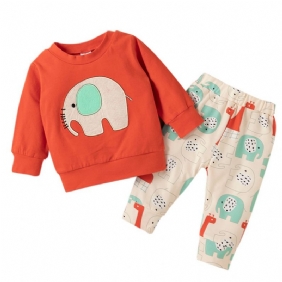 2kpl Sarjakuva Patched Elephant Print Poikasetti