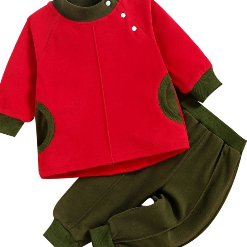 2kpl Toddler Poikien Pitkähihainen Urheilu Colorblock Setti