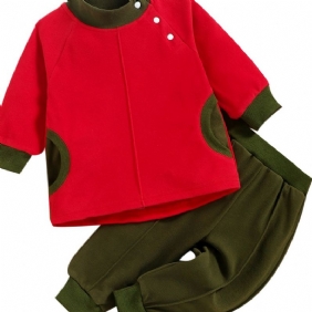 2kpl Toddler Poikien Pitkähihainen Urheilu Colorblock Setti