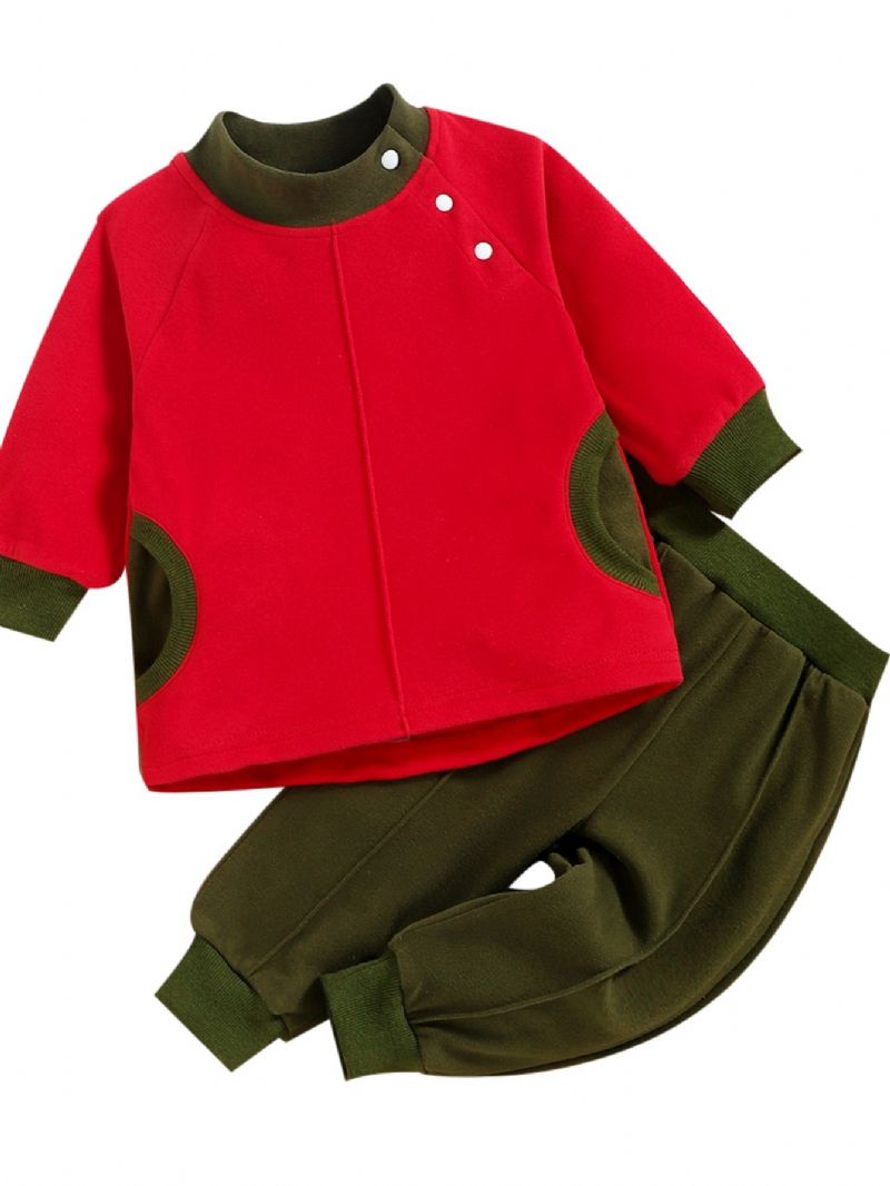 2kpl Toddler Poikien Pitkähihainen Urheilu Colorblock Setti