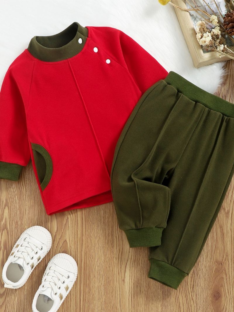 2kpl Toddler Poikien Pitkähihainen Urheilu Colorblock Setti