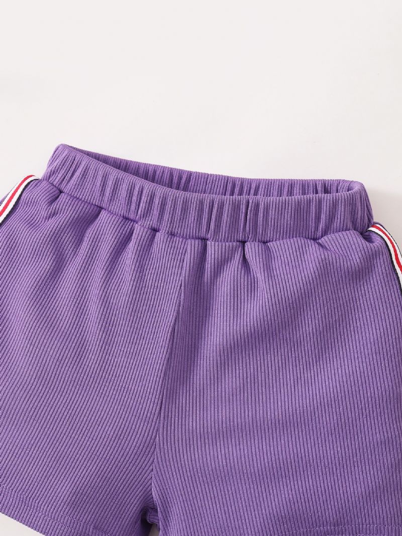 2kpl Tyttöjen Lyhythihainen Bow Purple T-paita & Shortsit Setti