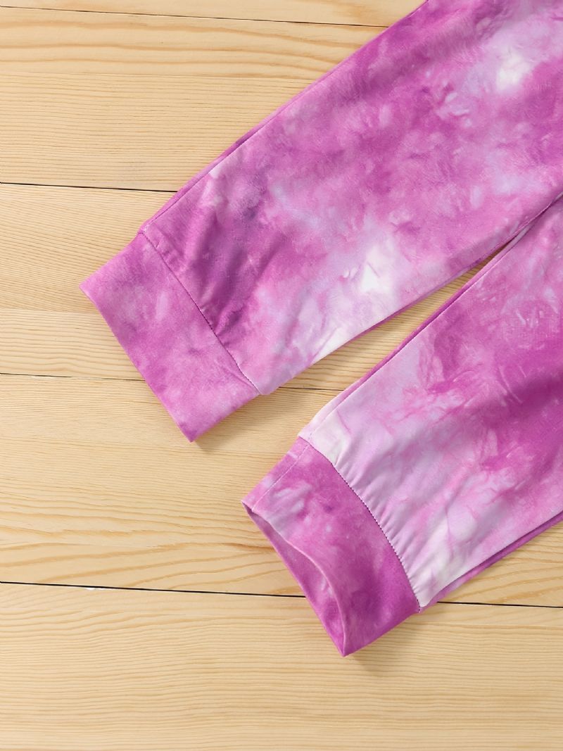 2kpl Tyttövauvojen Huppari Tie Dye Pitkähihainen Villapaita Ja Housutsetti