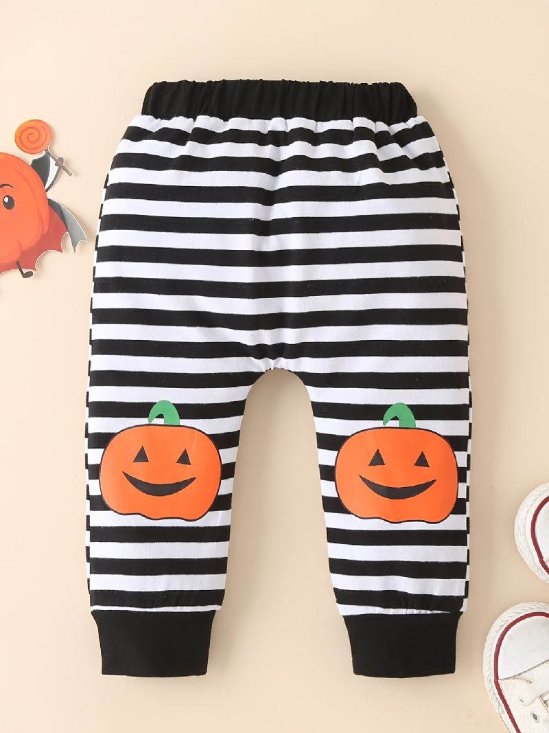 3 Kpl Infants Vauvan Pumpkin Print Pitkähihainen Housu Ja Hattusarja Pojille Ja Tytöille