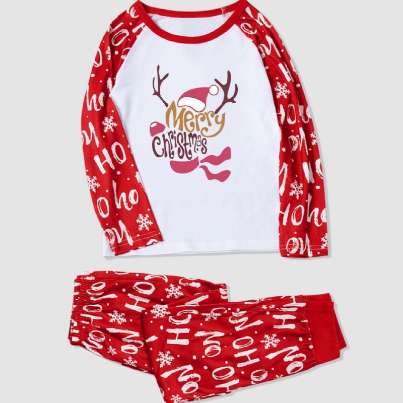 Poikien Christmas 2 Letter Pattern Fawn Homewear Kaksiosainen Setti