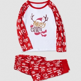 Poikien Christmas 2 Letter Pattern Fawn Homewear Kaksiosainen Setti