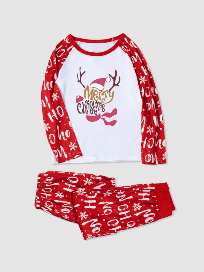 Poikien Christmas 2 Letter Pattern Fawn Homewear Kaksiosainen Setti