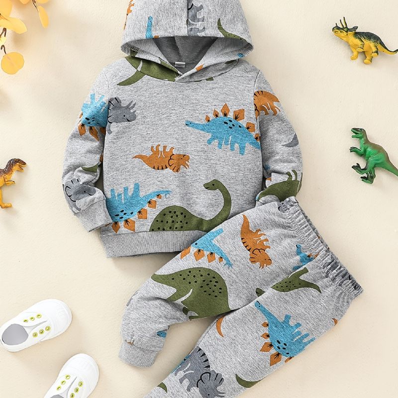 Poikien Dinosaur Print Pullover-huppari + Housutsetti Vauvan Vaatteet