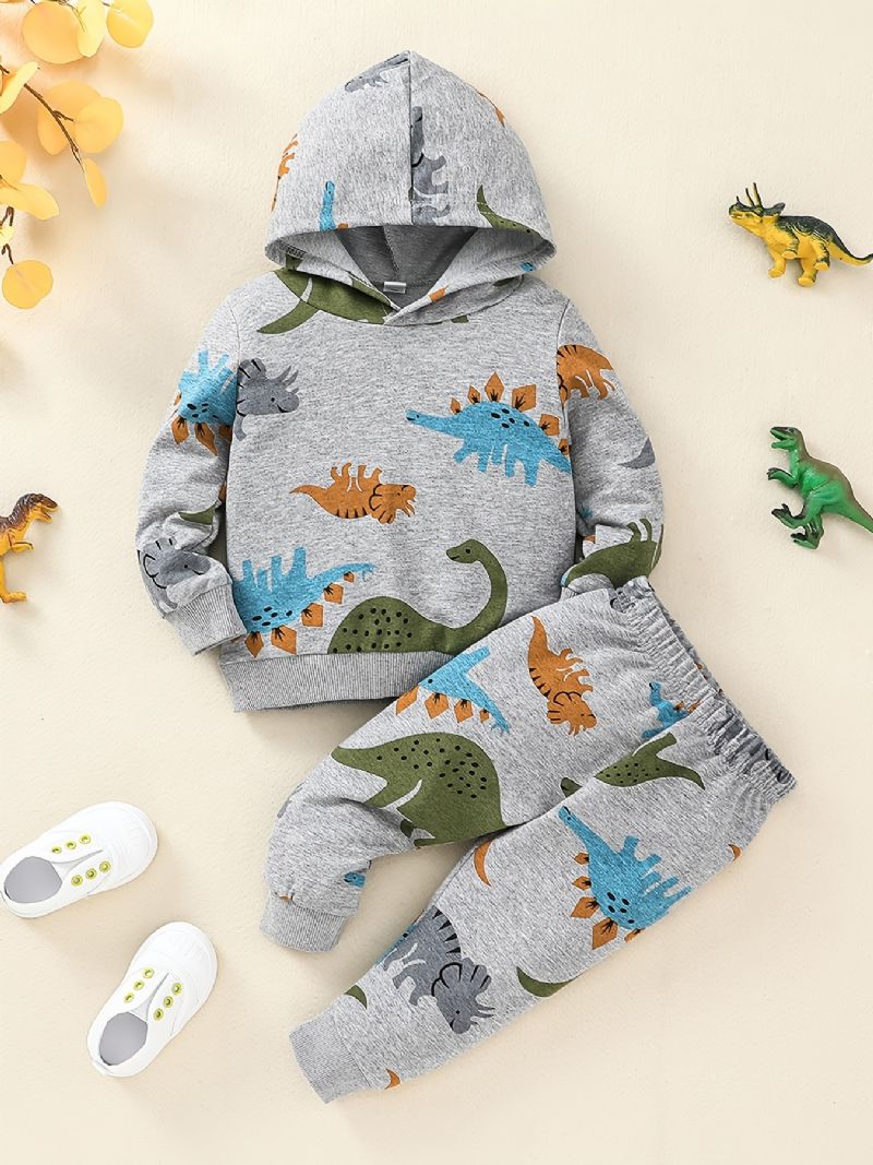 Poikien Dinosaur Print Pullover-huppari + Housutsetti Vauvan Vaatteet