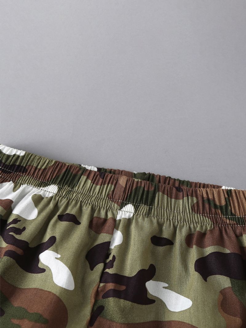 Poikien Kirjekuvioinen Toppi + Camo Short Set Lastenvaatteita Kesäksi