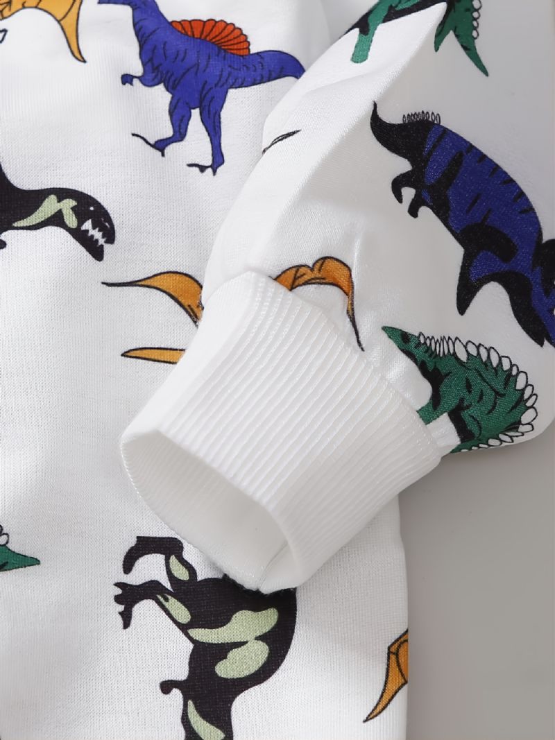 Poikien Muoti Casual Dinosaur Print Pyöreäkauluksinen Collegepaitahoususarja