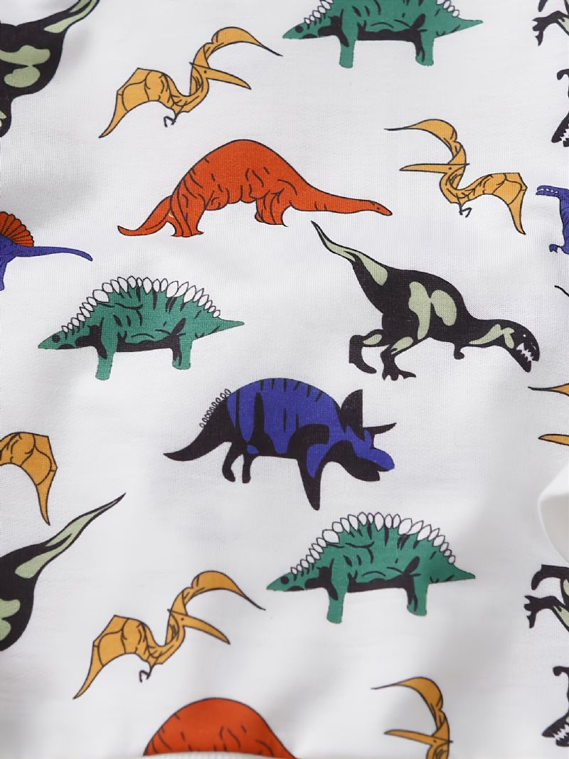 Poikien Muoti Casual Dinosaur Print Pyöreäkauluksinen Collegepaitahoususarja